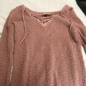 American Eagle Lace Up Knit Sweater